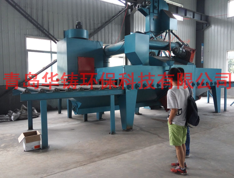 石材拋丸機使用現場圖